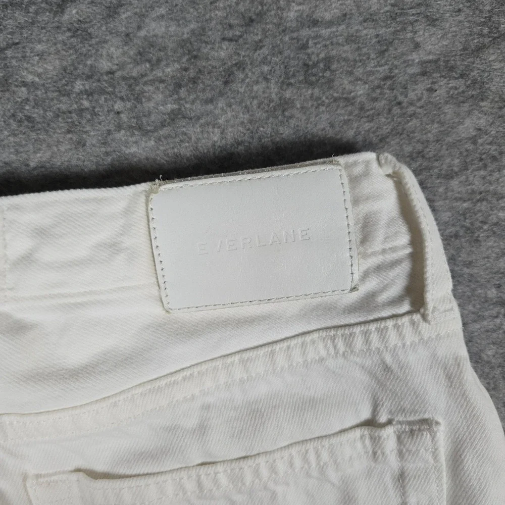 Everlane Womens White The Cheeky Long Short Denim Cutoff Shorts 25